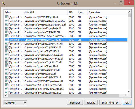 Unlocker Silinmeyen Dosyaları Silme Programı